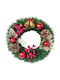 Weihnachtskranz Rote Kugeln & Kiefernzapfen – Grün 24x24cm