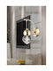 Gold LED Wall Lamp Crystal Ball & 3 Light Colours 26×30cm