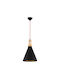 SteweHome Deckenleuchte Koneko mit Holzdetail Schwarz 25x120cm