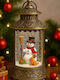 Christmas Lantern Snowman Decorative Brown 27x13 Cm