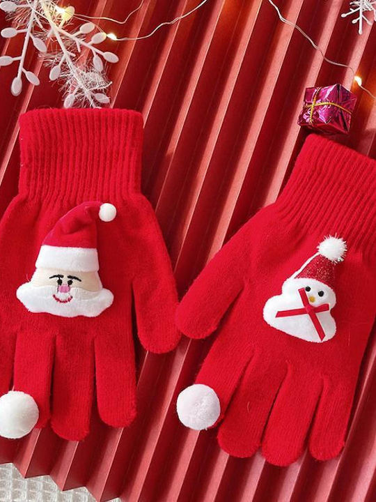 Christmas Reindeer Gloves Winter Thermal Five Finger Gloves Snowman Style