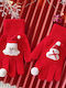 Christmas Reindeer Gloves Winter Thermal Five Finger Gloves Snowman Style