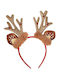 Christmas Reindeer Headband Jingle Bells 24cm Gold