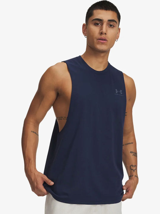 Under Armour Left Chest Tricou Sport Albastru M...