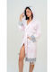 Women's Hooded Bathrobe Open White S Xxl L Xl