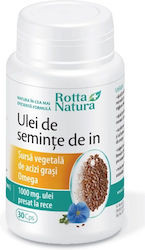 Ulei de Semințe de In Flax 1000mg Rotta Natura 30 Capsule