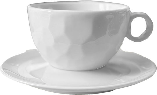 GTSA Rock Σετ Φλιτζάνια Cappuccino από Πορσελάνη Λευκά 230ml 6τμχ