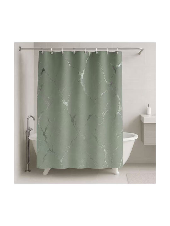 Mc Decor Κουρτίνα Μπάνιου 180x180cm Πράσινη