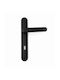 Finetto Lever Front Door with Plate Right Art.026a813 (Center Distance 75mm) Matte Black