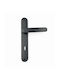 Finetto Lever Front Door with Plate Left Art.026a813 (Center Distance 75mm) Anthracite