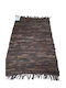 Sidirela Sidi Home Rug Rectangular Leather with Fringes Coffee