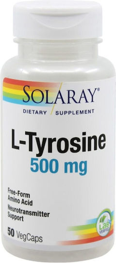 L-Tyrosine 500mg Dietary Supplement Solaray 50 Capsules Secom