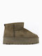 Women's Ankle Boots with Fur Green