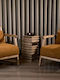SteweHome Sitting Set Caramel – 2 Armchairs Auxiliary Table Bookcase 55x60x41cm