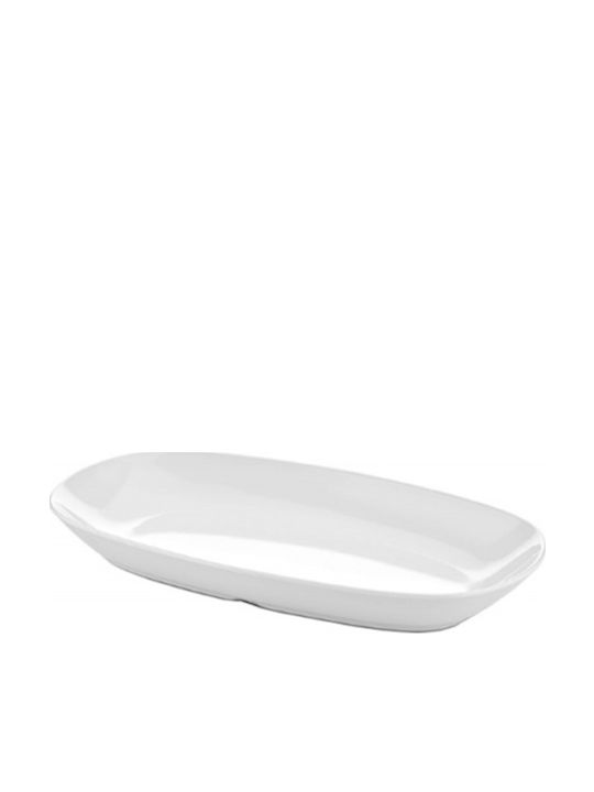 Atlas Melamin Servierplatte Oval Melamin Weiß 19x11cm 1Stück