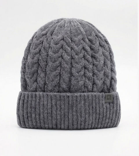 Beanie Beanie with Knit in Gray color