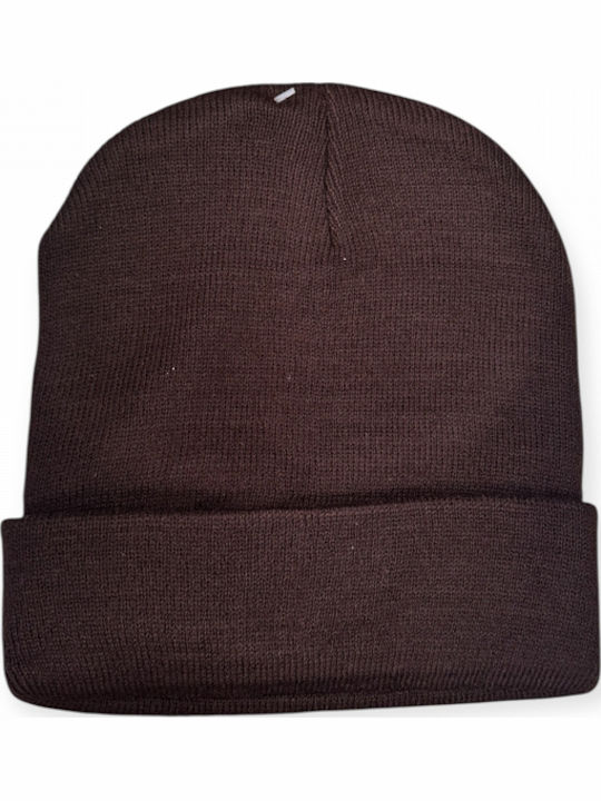 Beanie Unisex Beanie Knitted in Brown color