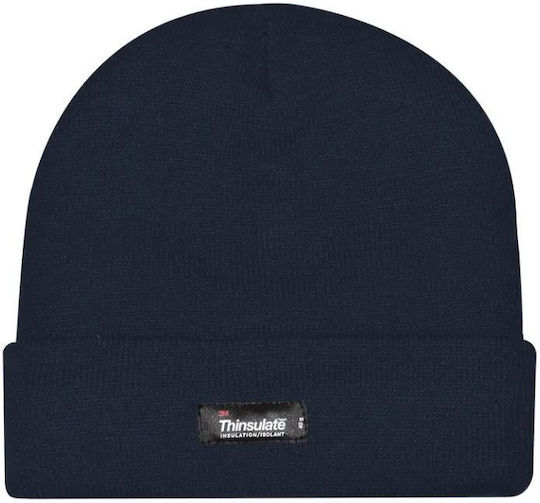 Beanie Unisex Fleece Σκούφος Πλεκτός σε Μπλε χρώμα