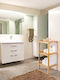 Green Blue Floor Bathroom Shelf Bamboo 37x33x78cm Green