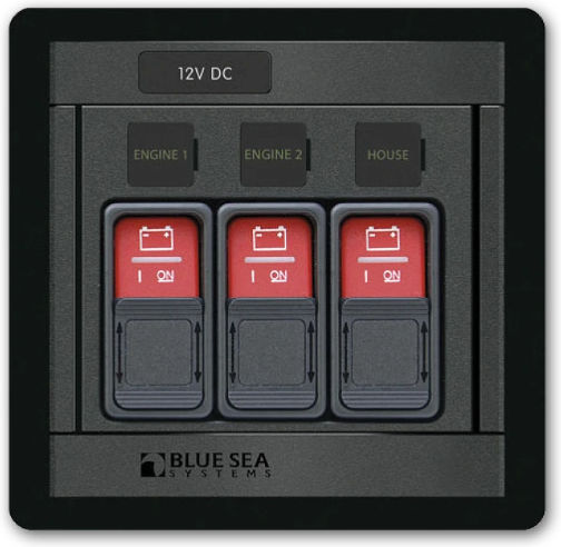 Blue Sea Systems Табло 3 Превключвателя 12/24v