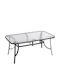 Denim Outdoor Dinner Foldable Metal Table Anthracite 150x90x71cm