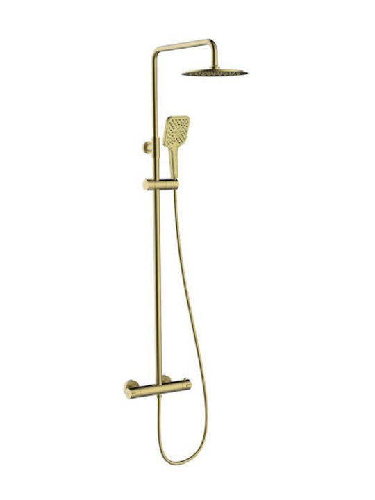 Clever Shower Column without Mixer Gold