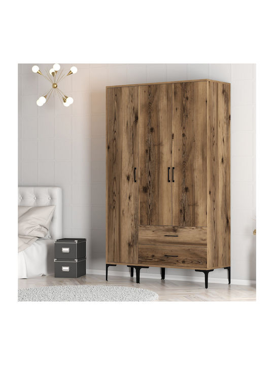 Wardrobe Triple Door St Walnut 120x47x201cm