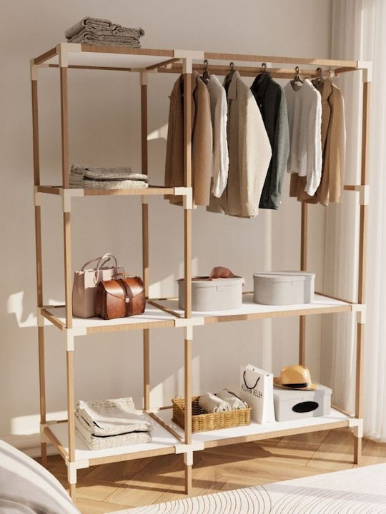 FixWood Cuier de podea din Lemn Bej 117x47x155cm