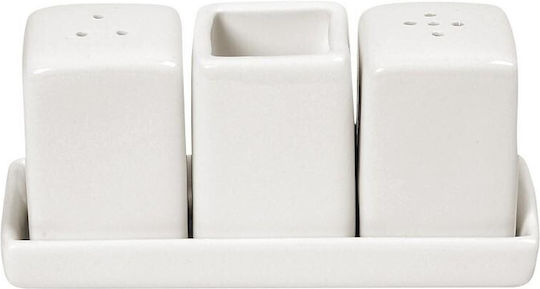 Atlas Melamin Salt and Pepper Set Porcelain with Stand 2pcs