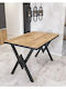 Wooden Kitchen and Dining Table Oak 140x80x75cm