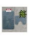Go Smart Home Non-Slip Bath Mats Set Toilet Soft Line 51.0108 Grey-blue 2pcs
