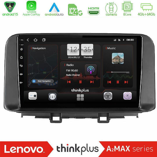 Lenovo Car Audio System for Hyundai Kona 2018-2023 (Bluetooth/USB/WiFi/GPS/Apple-Carplay/Android-Auto) with Touch Screen 10"