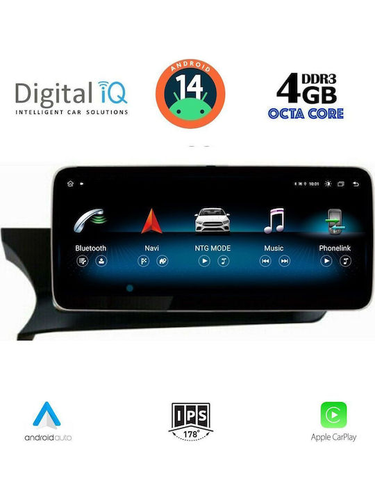 Digital IQ Car Audio System for Mercedes-Benz C Class 2012-2014 (Bluetooth/USB/WiFi/GPS/Apple-Carplay/Android-Auto) with Touch Screen 10.25"