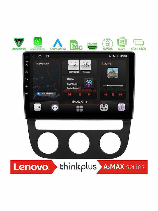 Lenovo Auto-Audiosystem für Volkswagen Jetta 2005 2010 mit A/C (Bluetooth/USB/AUX/WiFi/GPS/Apple-Carplay/Android-Auto) mit Touchscreen 10"