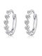 Single Earring Hoop made of Silver Gold Plated with Stones