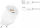 XO с USB-A порт и USB-C порт и кабел USB-C - Lightning 30W Quick Charge 3.0 Бял (L151)
