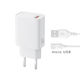 XO Încărcător cu Port USB-A și Cablu micro USB 18W Quick Charge 3.0 Albς (L159)