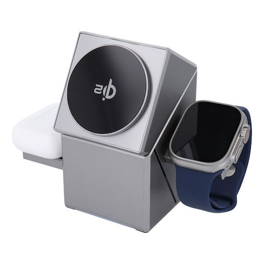 Forcell Ασύρματος Φορτιστής Qi2 5W Ασημί (F-Energy Rotation Cube)