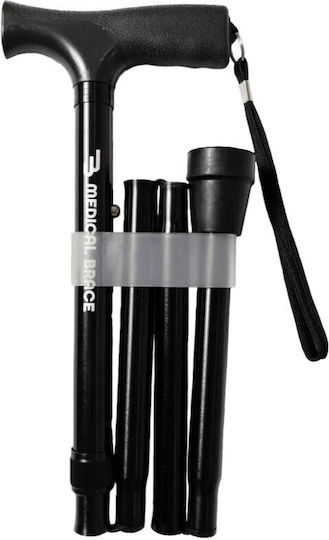Total Black Τηλεσκοπικό Σπαστό Μπαστούνι Στήριξης 100 Kg Αλουμινίου Μαύρο Mb.hc033