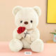 Plüsch- und Kuscheltier Teddybär Valentinstag Elfenbein mit Rose 23 cm