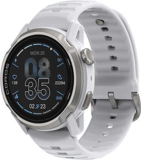 Coros Apex 4 Titan 46mm Wasserdicht Smartwatch mit Pulsmesser (Weiß)