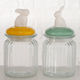 Storage Container 2/ass H8cm D16cm Transparent Glass Lid Rabbit Porcelain Sweets 260ml Dishwasher Proof Pra