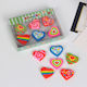 Set Radiere Heart Eraser 6 Bucăți Modele Multicolore Inimă