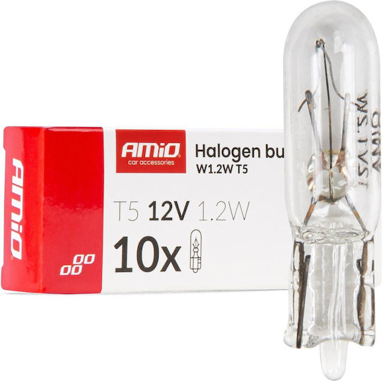 AMiO Lamps Car T5 / W2x4.6d Halogen White 12V 1.2W 10pcs