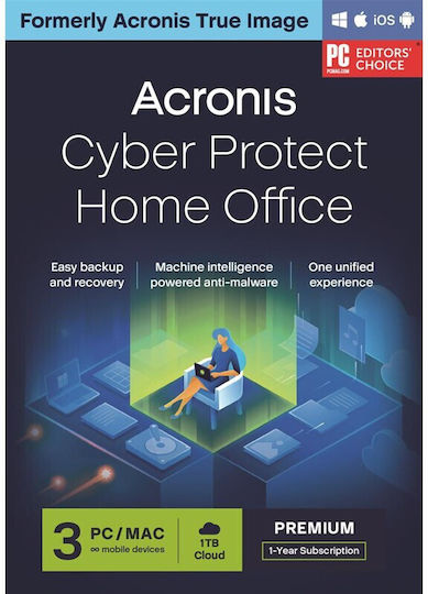 Acronis Office Home Αγγλικά σε Ηλεκτρονική άδεια για 3 Χρήστες και 1 Έτος χρήσης + 1 TB Acronis Cloud Storage