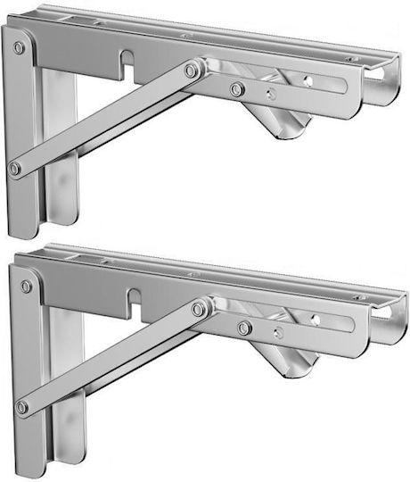 Foldable Stainless Steel Corner Shelf Gray BR507X