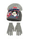 Kids Beanie Set with Gloves Knitted Gray