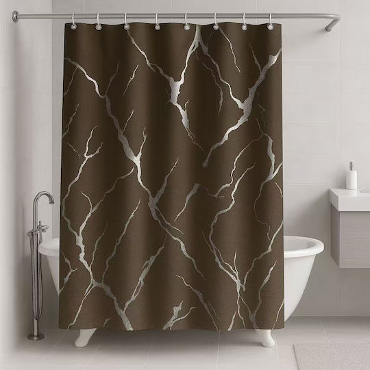 Mc Decor Shower Curtain 180x180cm Brown