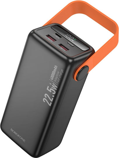 Borofone BJ66 Power Bank 40000mAh 22.5W με 2 Θύρες USB-A και Θύρα USB-C Power Delivery / Quick Charge 3.0 Μαύρο