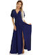 Maxi Φόρεμα για Γάμο / Βάπτιση Navy Blue